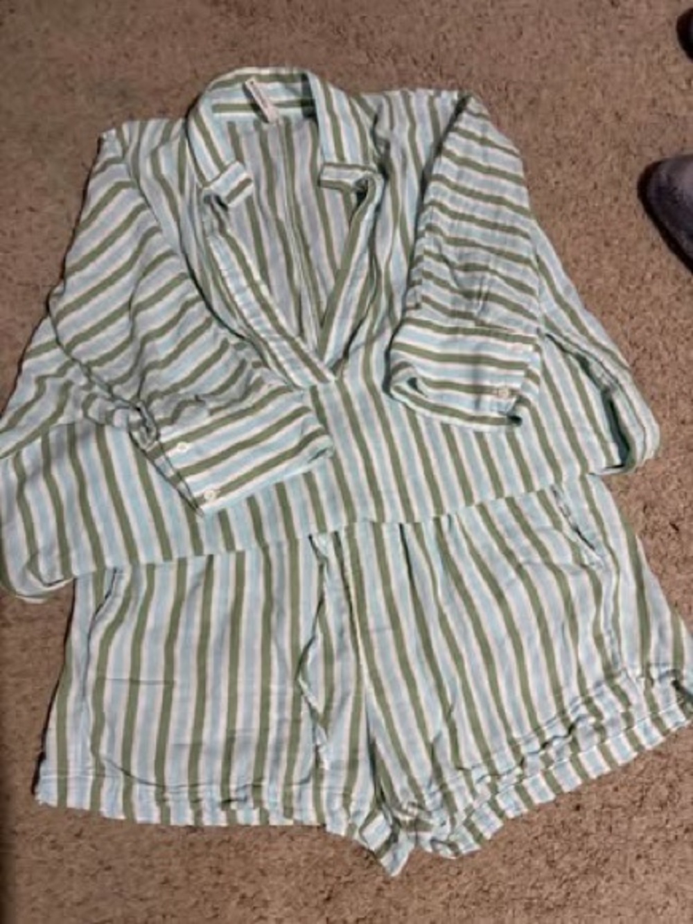 torrid Green & White Striped Women's Pajama Set